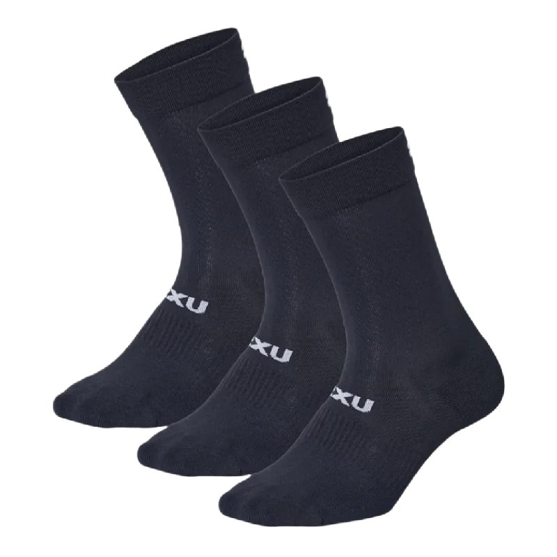 2XU - Crew Socks 3 Pack - Black/White