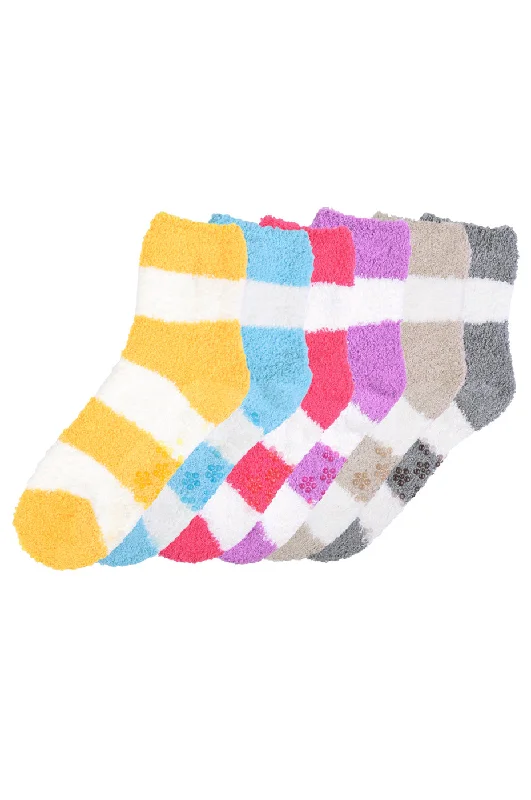 MOPAS PLUSH SOFT SOCKS NON SKID (30302_STRIPE1)