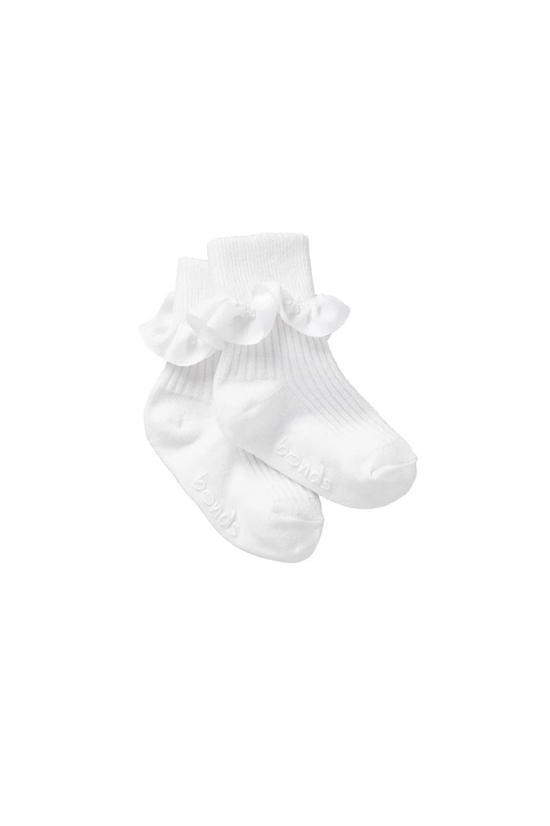 Bonds Baby Party Cuff Sock - White