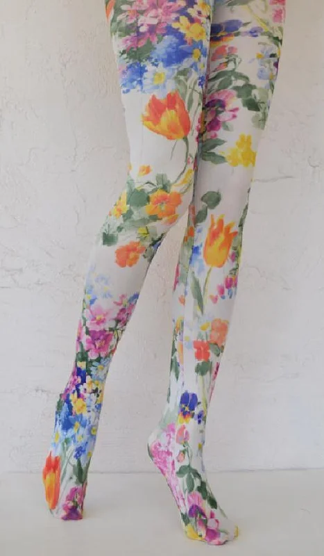 Bright Tulip | Printed Tights