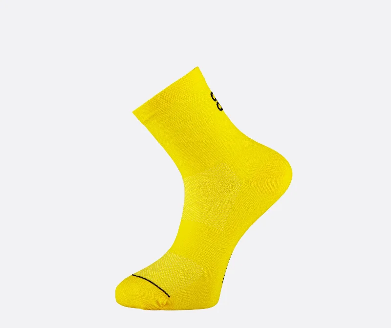 Classic Short Yellow Cycling socks