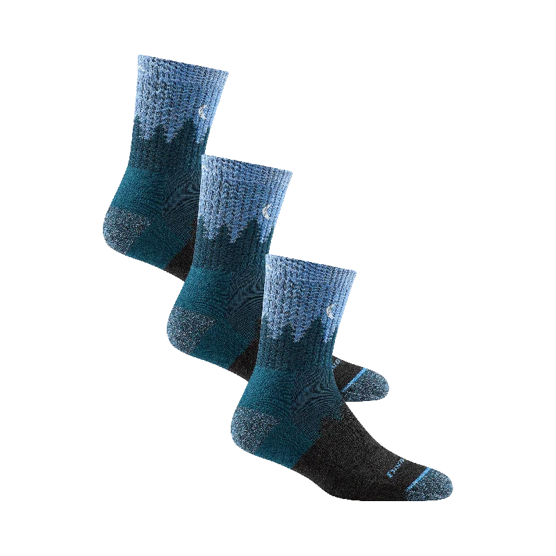 Darn Tough Womens Treeline Micro Crew Midweight Hiking 3-Pack Socks