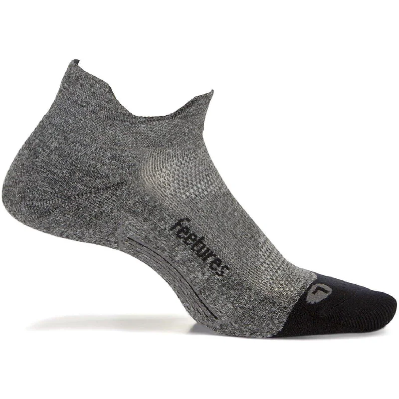 Feetures Elite Light Cushion No Show Tab Running Socks - Grey