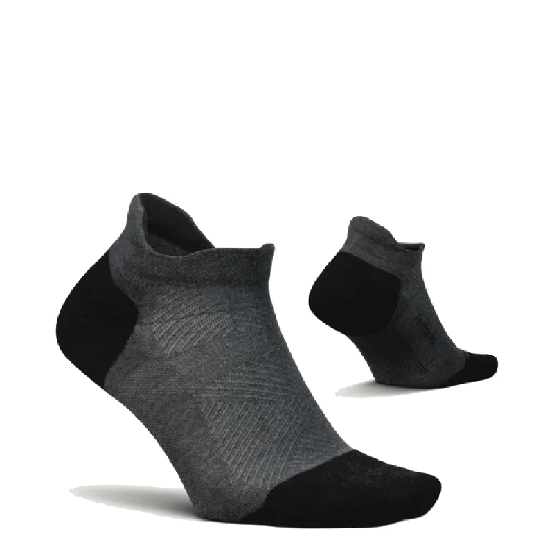 Feetures Women's Elite Max Cushion No Show Tab Sock in Gray