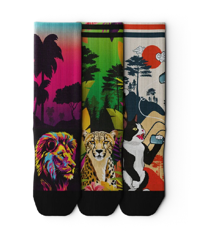 Feline Crew Socks 3-Pack