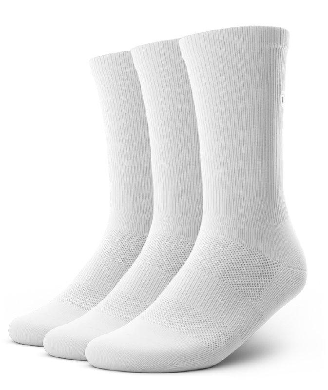 Flagship Crew Socks White 3-Pack