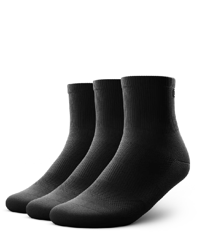 Flagship Quarter Socks Black 3-Pack