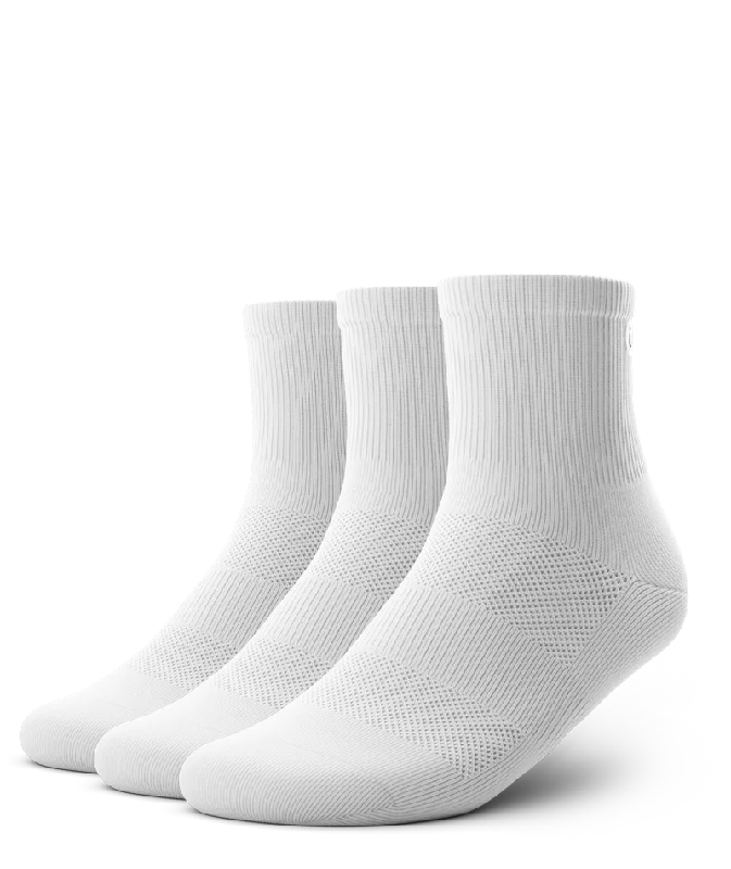 Flagship Quarter Socks White 3-Pack