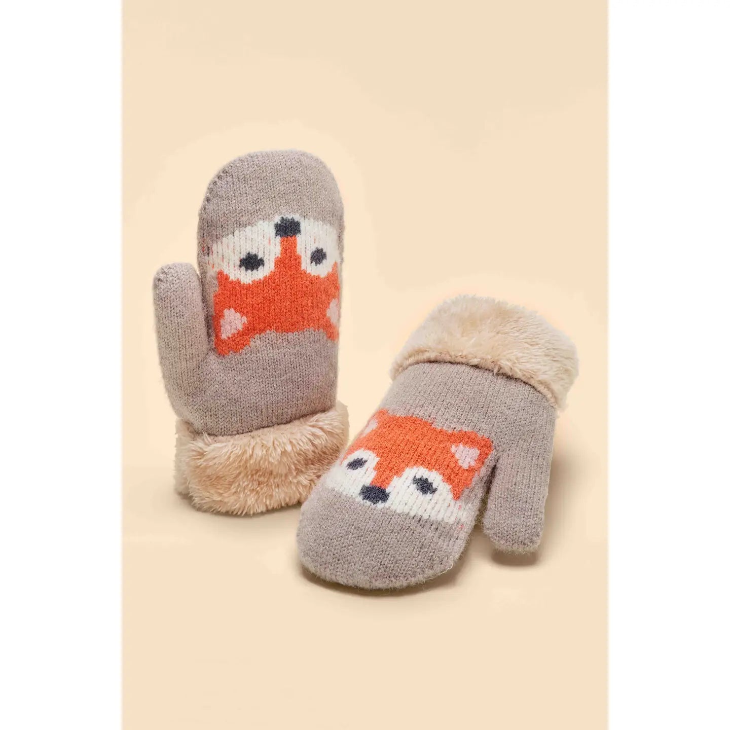 Fox Knitted Kid’s Mittens