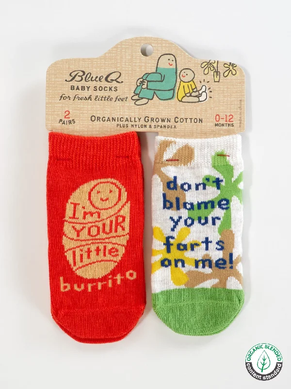 I'm Your Little Burrito/ Don't Blame Your Farts On Me Baby Socks