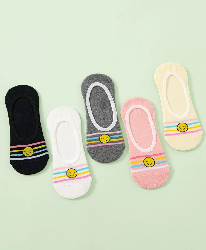 Joyful Smile 5-Pack No Show Socks