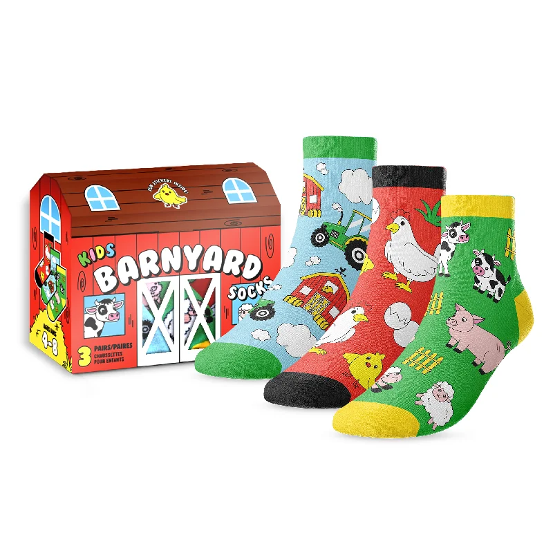 Kids' 3-Pack Barnyard Animal Socks