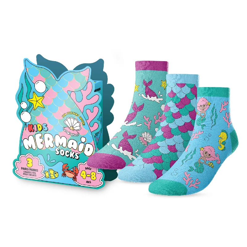 Kids' 3-Pack Mermaid Socks