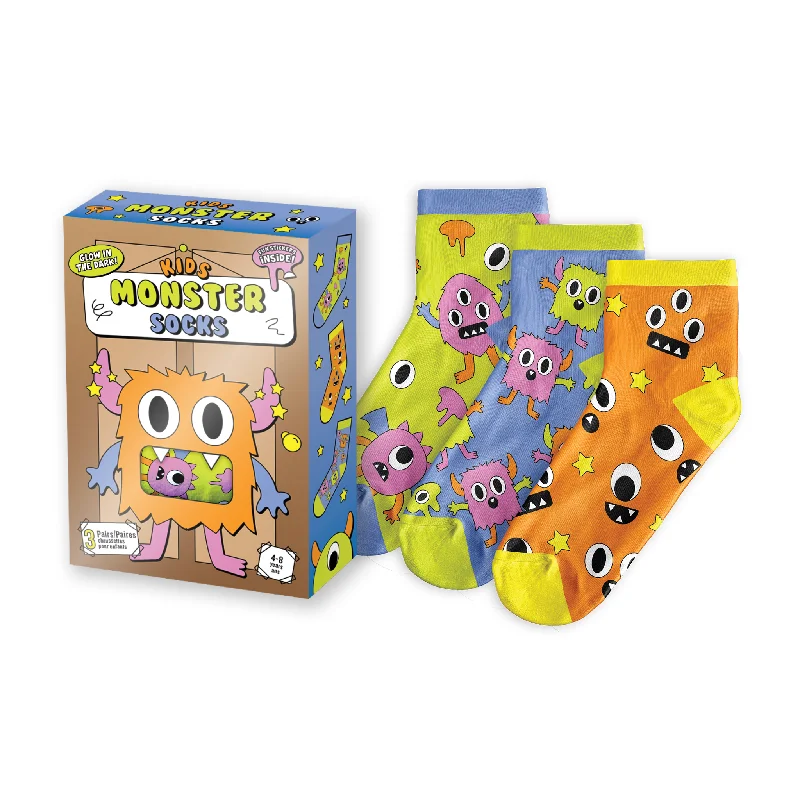 Kids' 3-Pack Monsters Socks