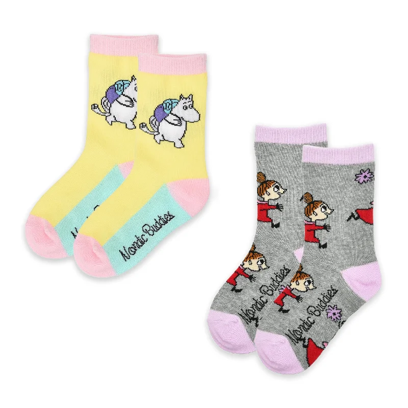 Kids Double Pack Moomintroll And Little My Socks - Yellow and Grey