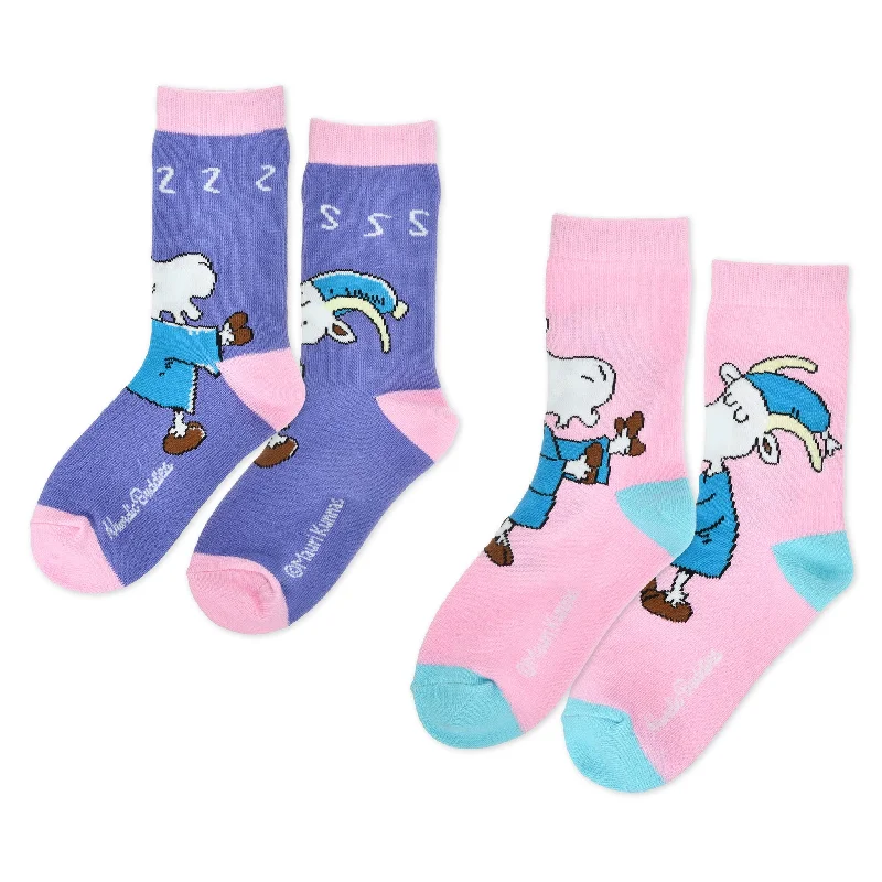 Kids Double Pack Mr. Clutterbuck Socks - Purple/Pink