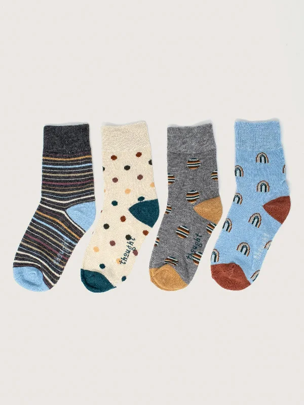 Kids Multicoloured Rainbow Box of 4 Socks - Multi