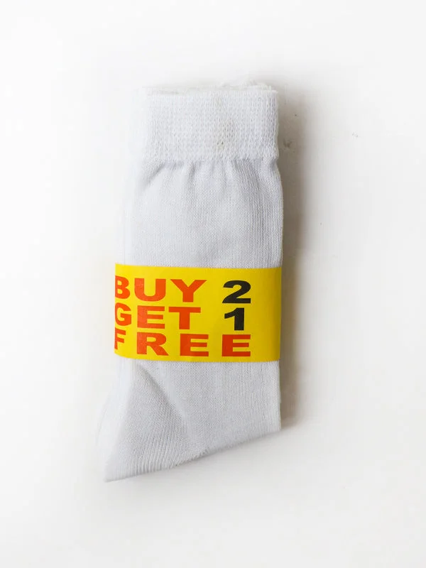 KS02 Pack of 3 Kids Socks White