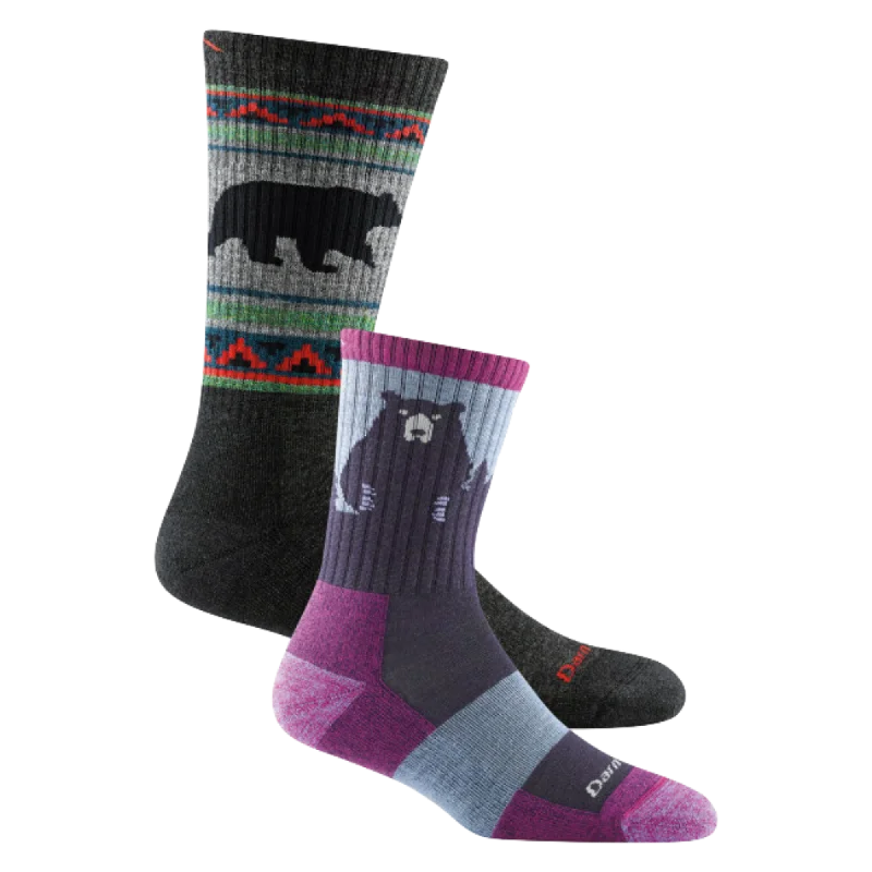 Men's and Women's Bear 2-Pack Hiking Socks