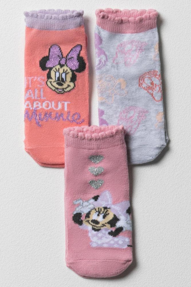 Minnie Mouse 3 Pack Low Leg Socks Multi