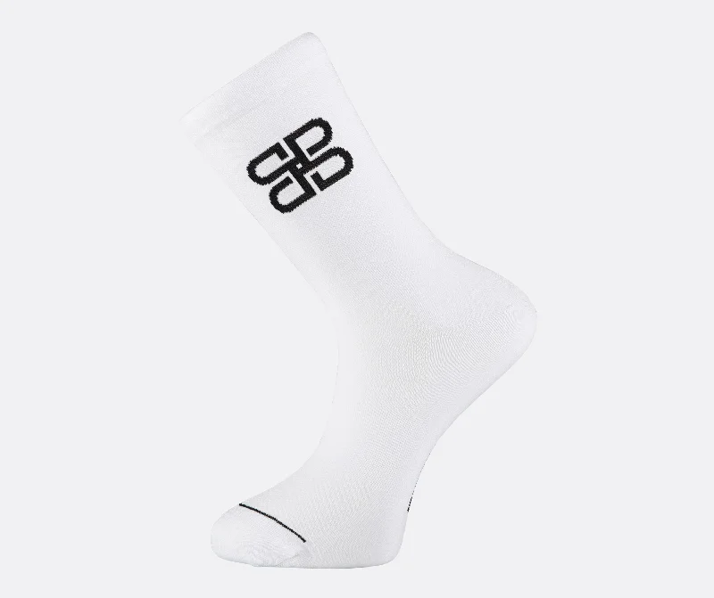 Classic White Monogram Cycling socks