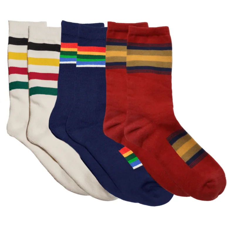 Pendleton Kids National Park Striped Crew 3-Pack Socks