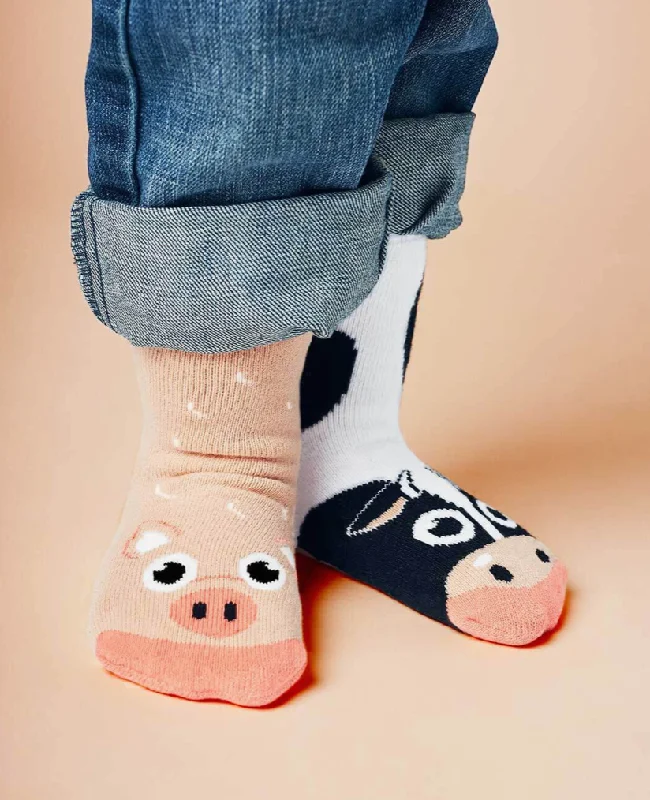 Pig and Cow | Kid Socks| Fun Mismatched Socks