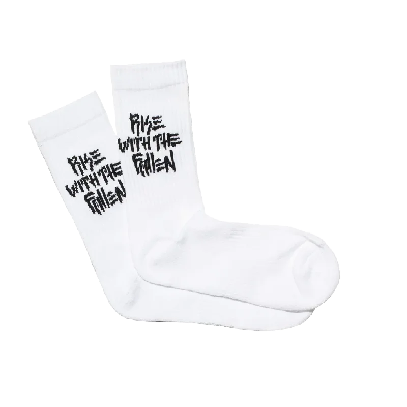 RISE W/THE FALLEN SOCK WHITE/BLACK