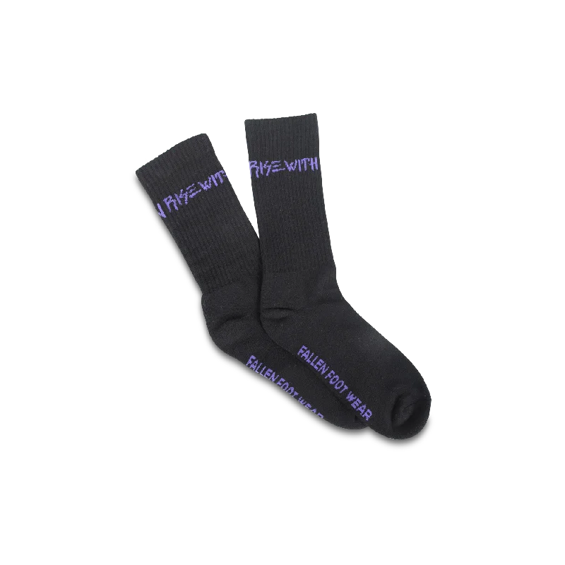 RISE WITH II SOCK BLACK/PURPLE