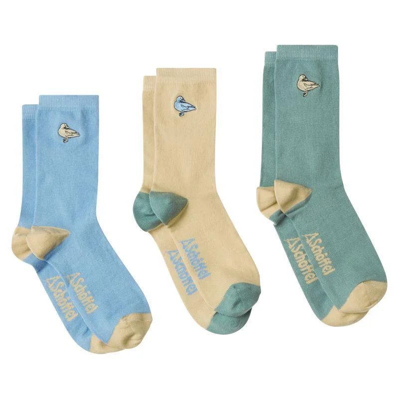 Schoffel Bamboo Ladies Socks (Box of 3) 4-7 UK - Duck Print