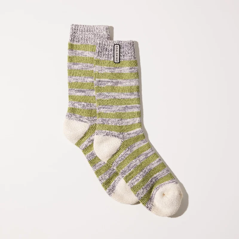 Sealskinz Womens Banham Bamboo Mid-Length Striped Socks