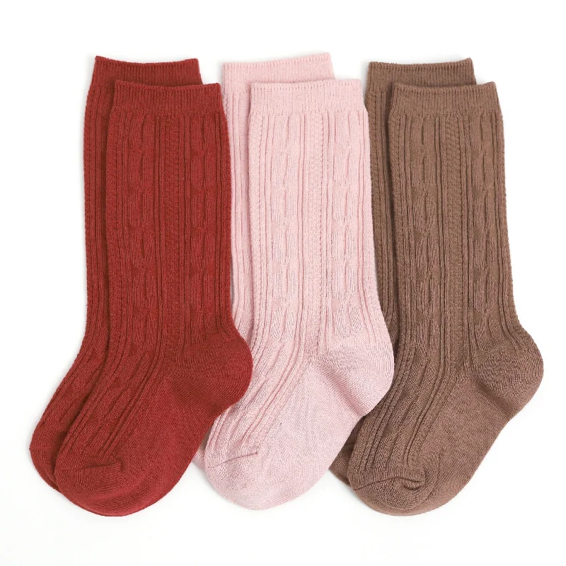 Sequoia Cable Knit Knee High Socks 3-Pack