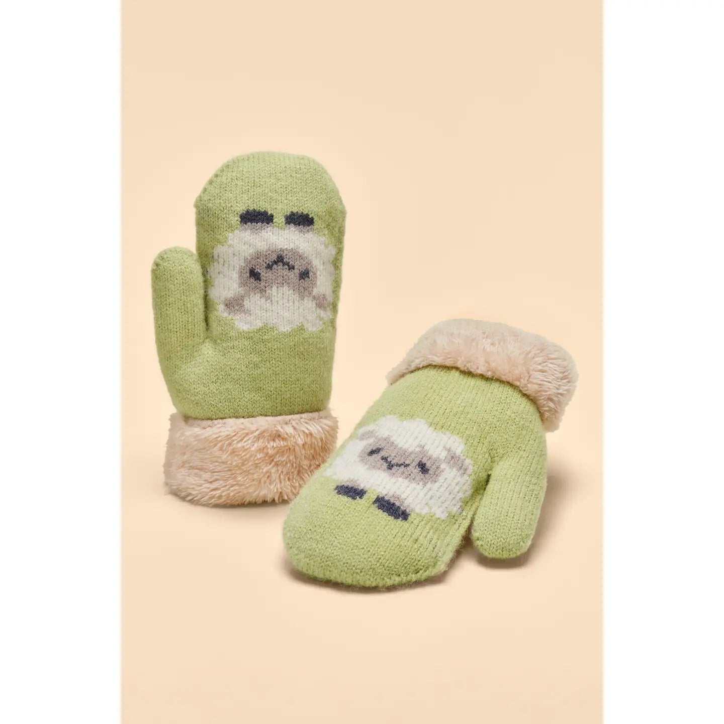 Sheep Knitted Kid’s Mittens