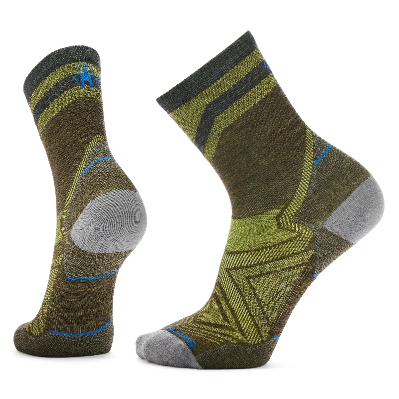 Smartwool Run Zero Cushion Mid Crew Socks - Military Olive