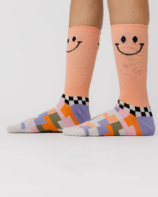 Smiley Pixels Neck Socks