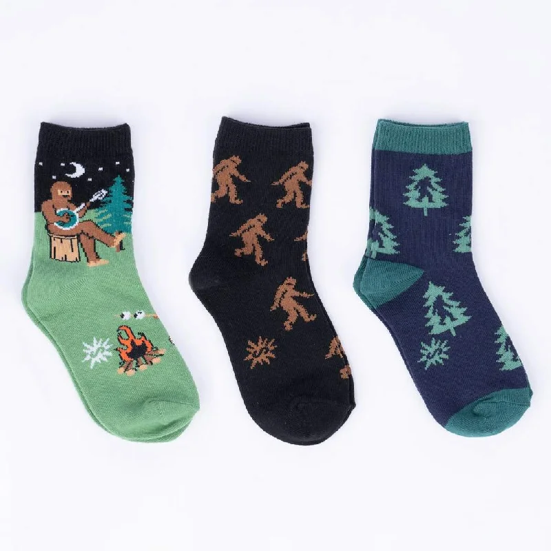 Sock It To Me Sasquatch Camp Out 3-pack kids' socks