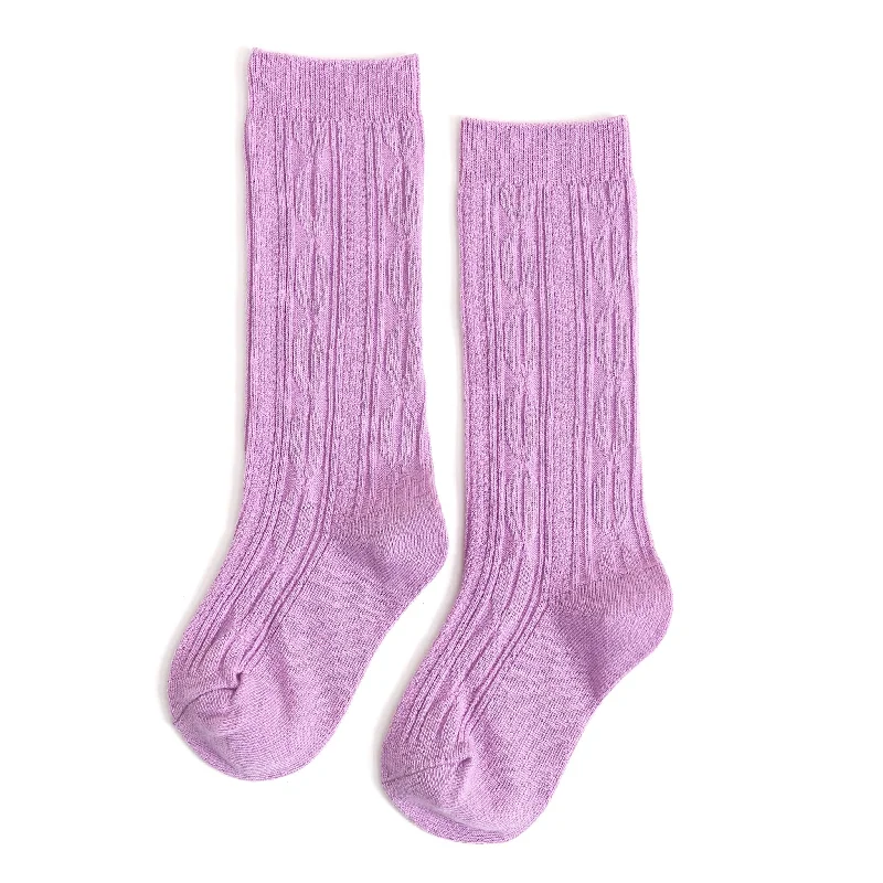 Wisteria Cable Knit Knee High Socks