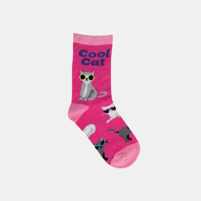 Socks Kids Cool Cat - Pink 4-7 years