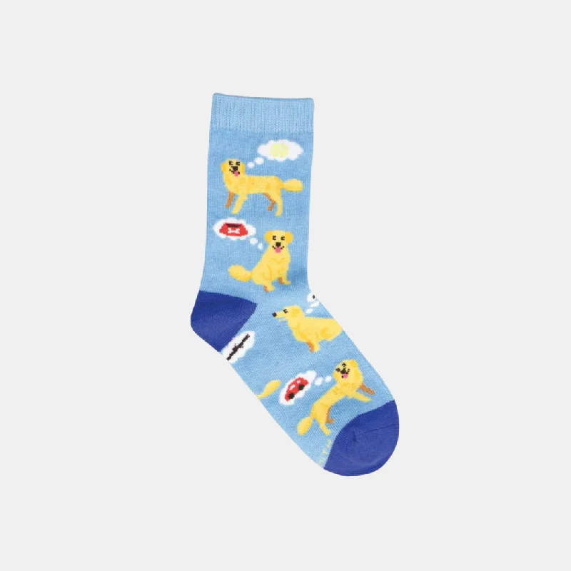 Socks Kids Doggy Thoughts - Blue 4-7 years