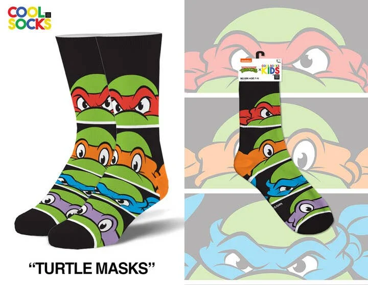 TMNT Masks - Kids 4-7 Novelty Socks