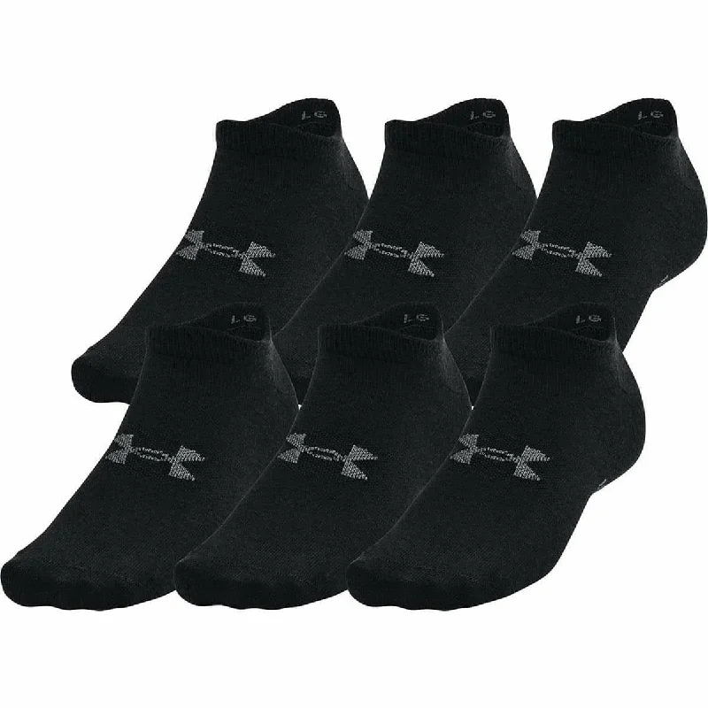 Under Armour Essential (6 Pack) Womens No Show Socks - Black