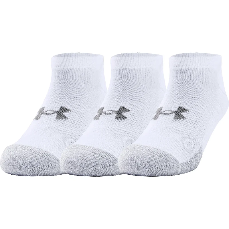 Under Armour HeatGear (3 Pack) No Show Socks - White