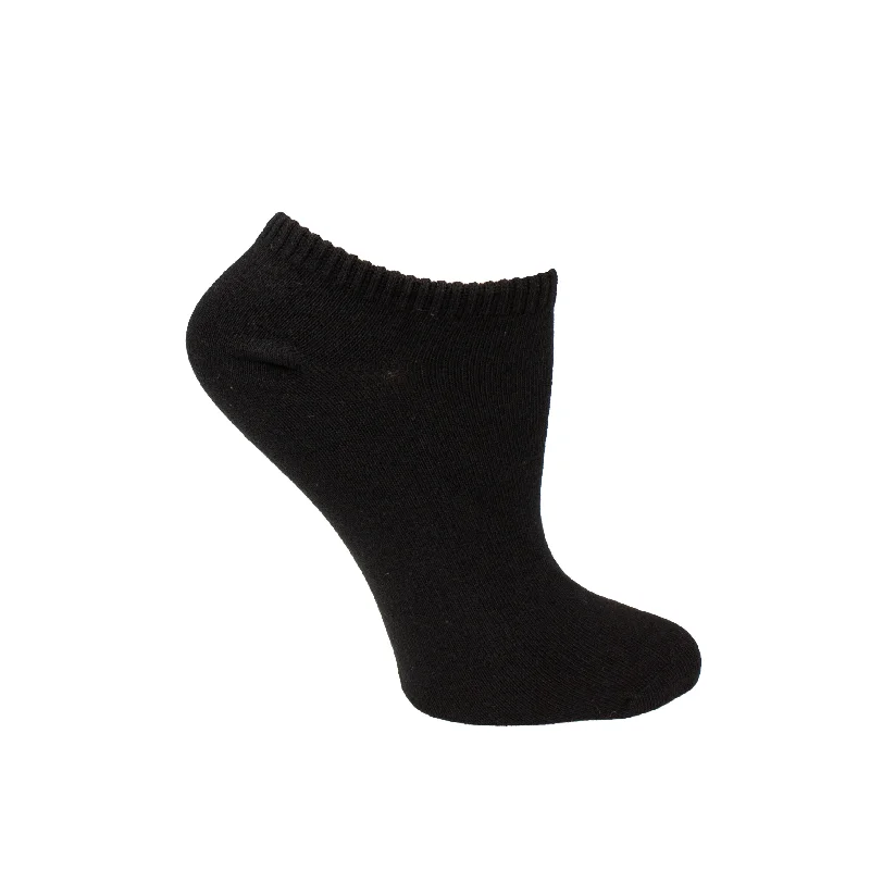 Women's Black Seamless Cotton No Show Sock 6 Pack WA-4470