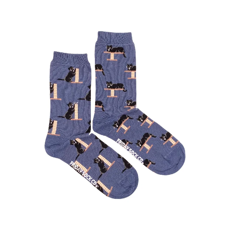 Women's Cozy Black Cat Socks