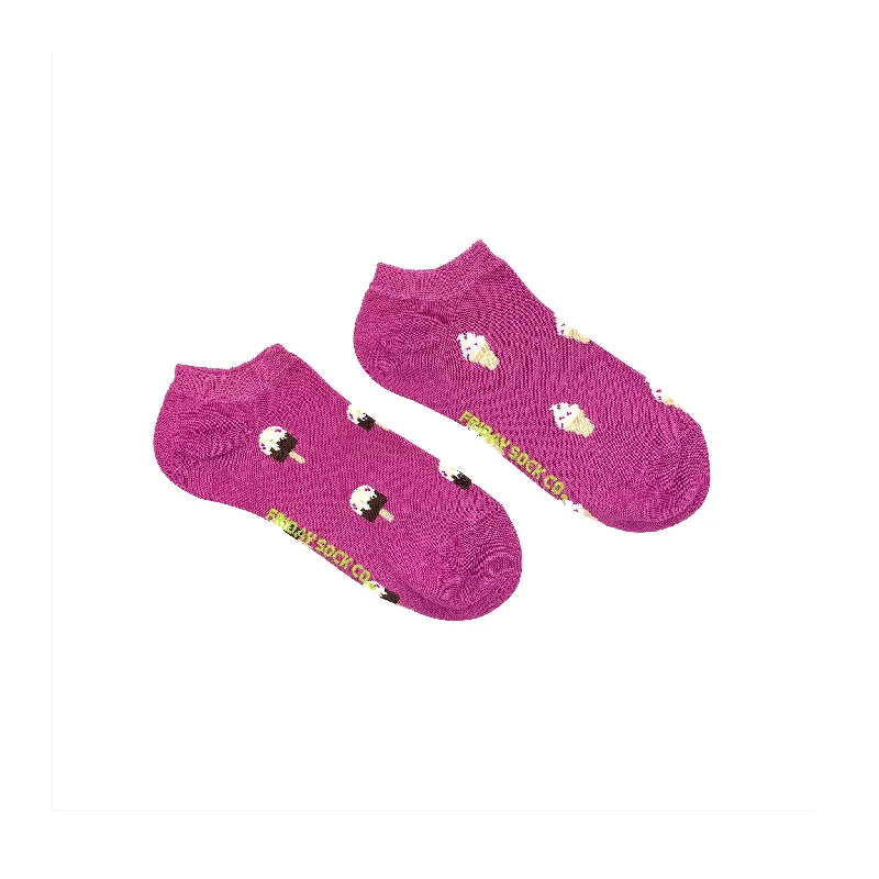 Women's Purple Ice Cream & Popsicle Ankle Socks