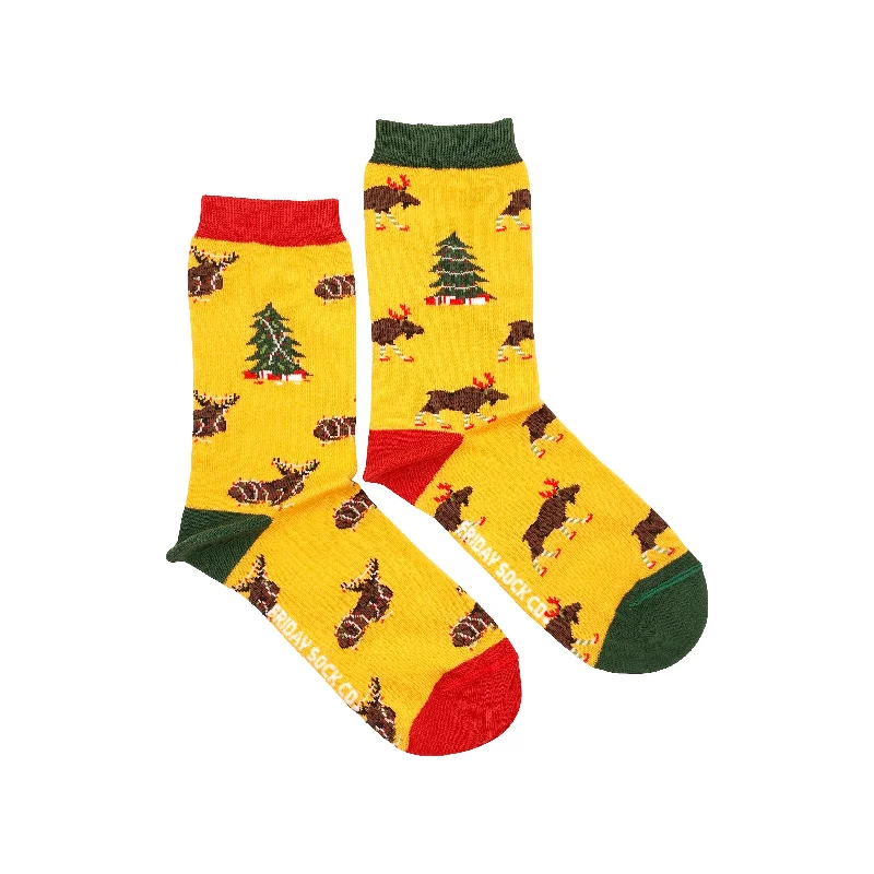 Women's Ugly Christmas Moose Socks