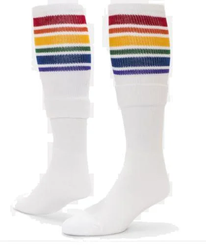 Rainbow Cuff Knee High Socks